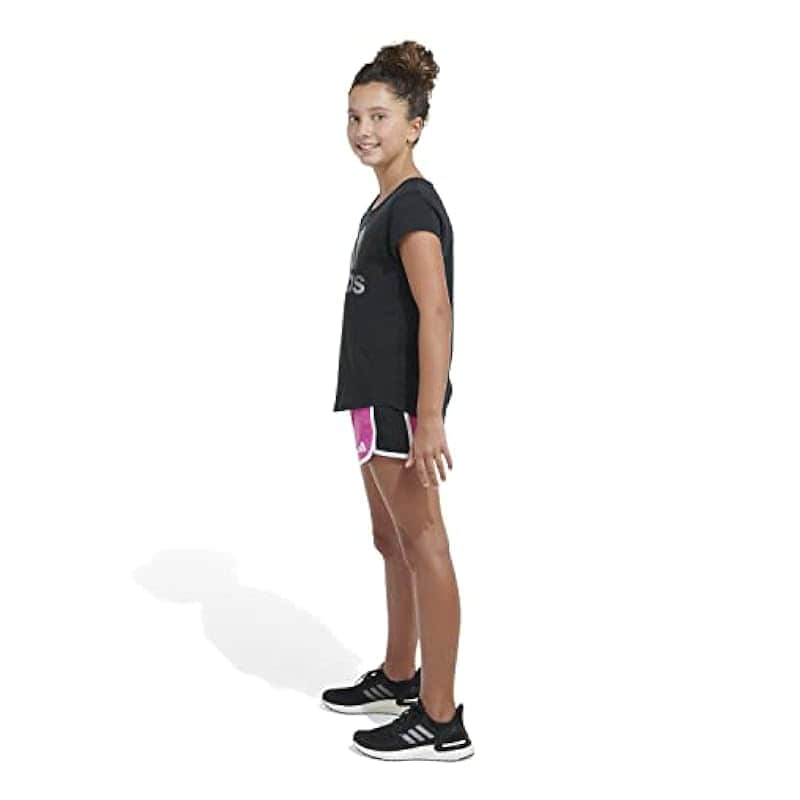 adidas Girls' Elastic Waistband Colorblock Woven Shorts – Ice Mint Multi