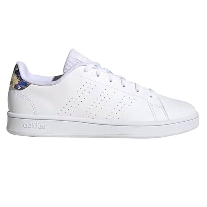 adidas Women's Advantage Base Court Tennis Shoes - White Floral Size 8.5