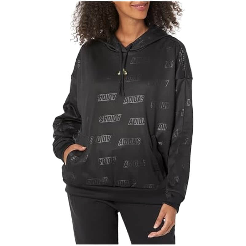 adidas Women's Embossed Monogram Fleece Hoodie - Shadow Violet/Gold