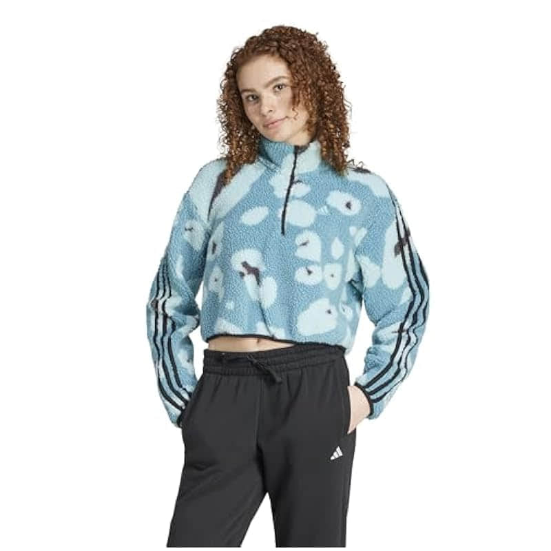 adidas Women's Essentials 3-Stripes Animal Print Sweatshirt